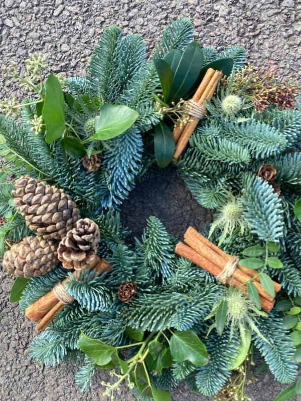 Festive Grave Wreath